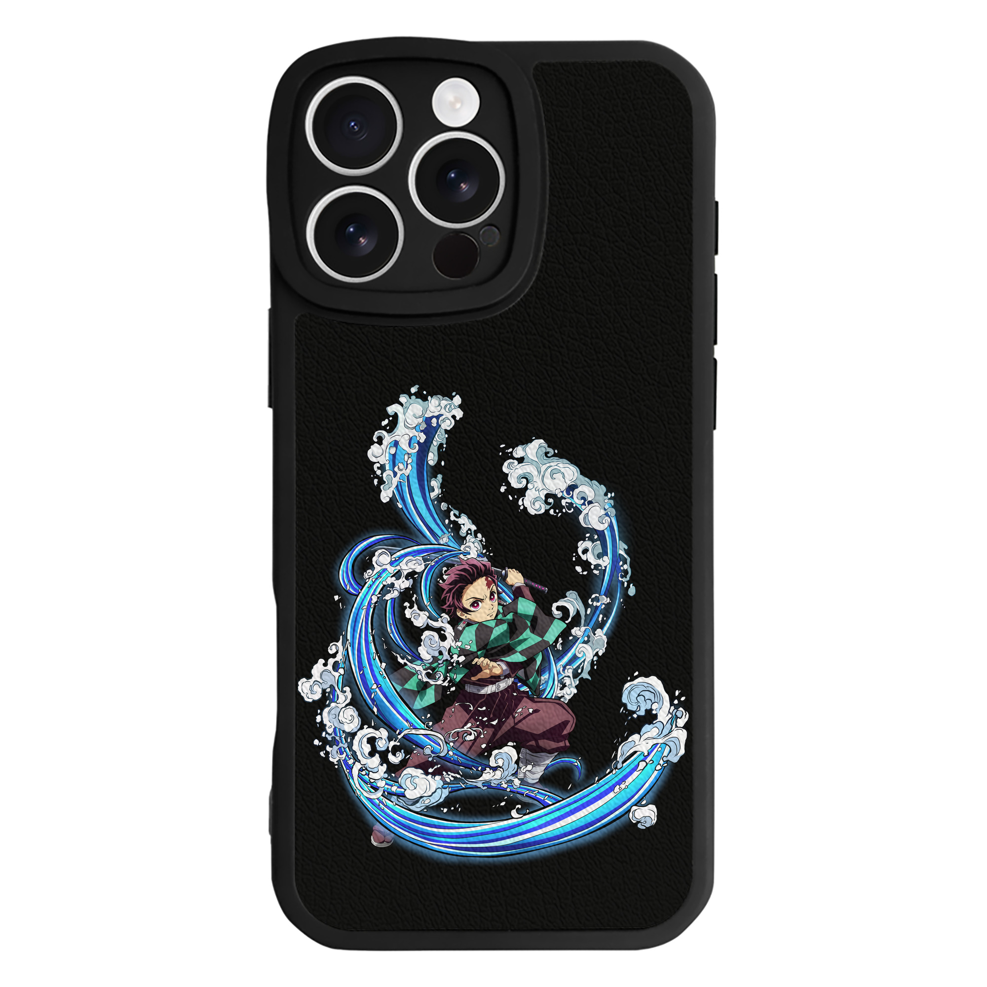 （画像用） 鬼滅の刃 竈門 炭治郎／かまど たんじろう Kamado Tanjirou 【iPhone 16シリーズ対応】シリコンスマホケース（レザー調） 材質：シリコン